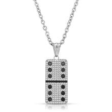 Load image into Gallery viewer, Small Clear Micro Pave Domino With 12 Black CZ - Domino effect jewelry