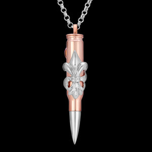 Silver Fleur De Lys Bullet- Rose Gold Plated - Domino effect jewelry