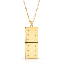 Load image into Gallery viewer, Gold Plated Large Domino With 12 Clear CZ - Domino effect jewelry