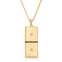 Load image into Gallery viewer, Small Gold Domino With 2 White Diamonds - Domino effect jewelry